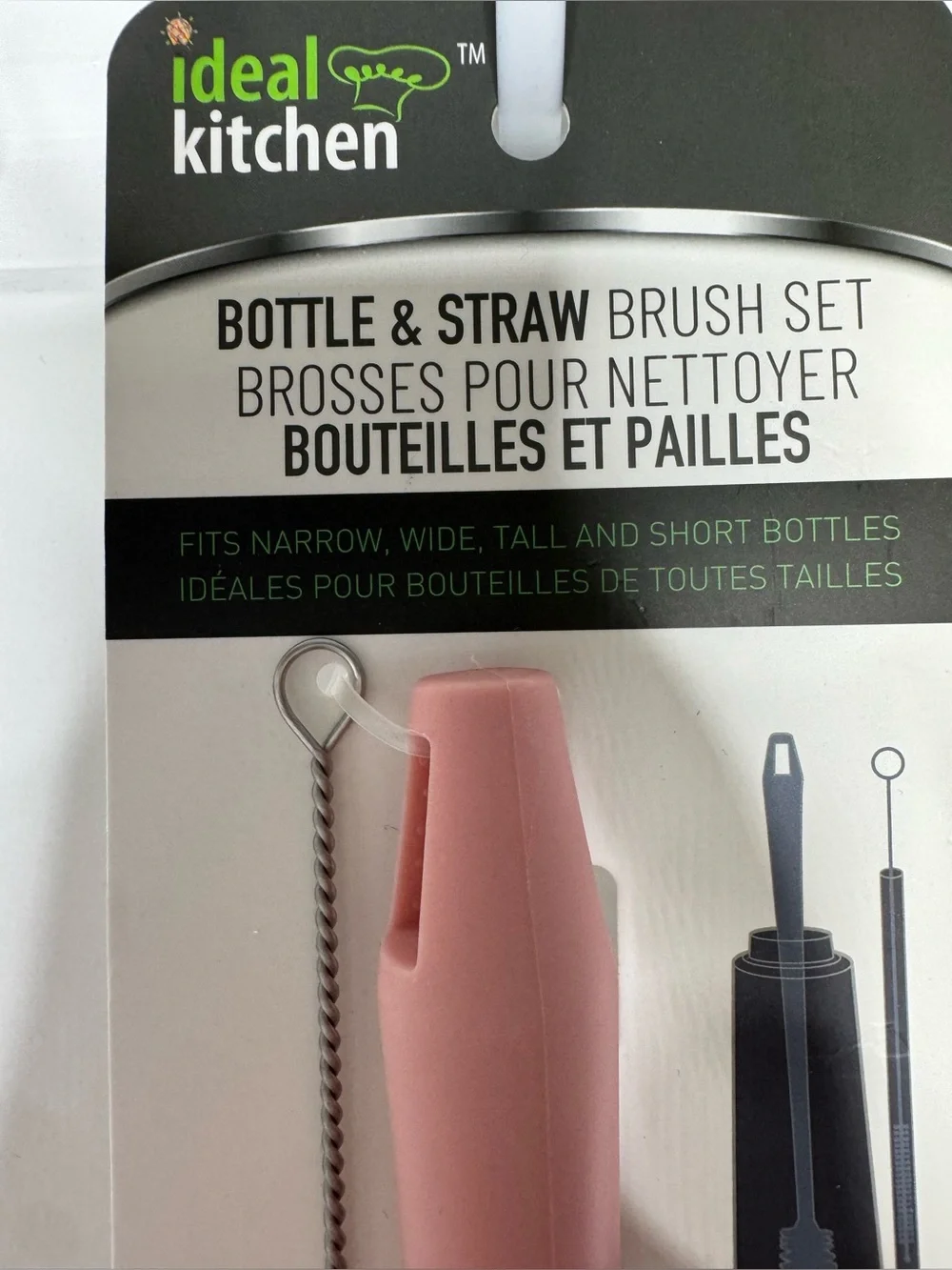 Ideal kitchen Pink Bottle & Straw Cleaning Brush Set cups tumblers bottles